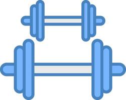 Dumbbell Line Filled Blue Icon vector