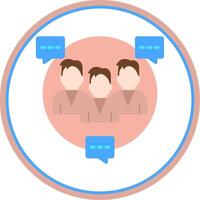 Seo Group Chat Flat Circle Icon vector