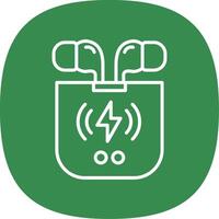 Earbuds Line Curve Icon Design vector