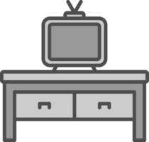 Tv Table Line Filled Greyscale Icon Design vector