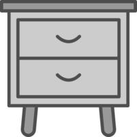 Side Table Line Filled Greyscale Icon Design vector