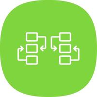 Flow Chart Line Curve Icon Design vector