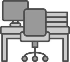 Workspace Line Filled Greyscale Icon Design vector