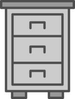 Drawers Line Filled Greyscale Icon Design vector