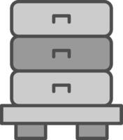 Drawer Line Filled Greyscale Icon Design vector