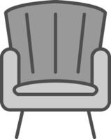 Armchair Line Filled Greyscale Icon Design vector