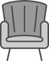 Sillón línea lleno escala de grises icono diseño vector