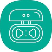 Earbuds Line Curve Icon Design vector