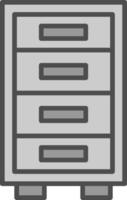 Cabinet Line Filled Greyscale Icon Design vector