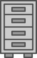 Cabinet Line Filled Greyscale Icon Design vector