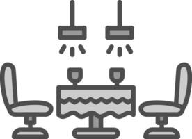 Dining Table Line Filled Greyscale Icon Design vector