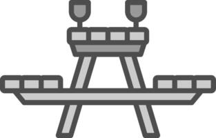 Picnic Table Line Filled Greyscale Icon Design vector