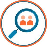 Search Team Flat Circle Icon vector