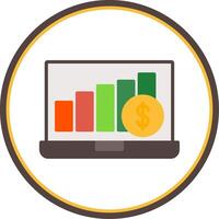 Content Revenue Flat Circle Icon vector