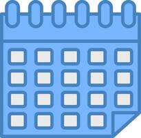 Calendar Line Filled Blue Icon vector