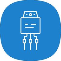 Transistor Line Curve Icon Design vector