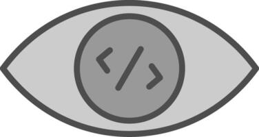 Vision Line Filled Greyscale Icon Design vector