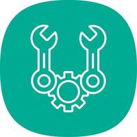 Spanner Line Curve Icon Design vector