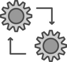 metodología línea lleno escala de grises icono diseño vector