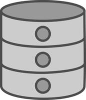 base de datos línea lleno escala de grises icono diseño vector