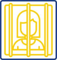 Prisoner Line Two Colour Icon Design vector