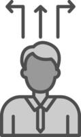 Decision Making Line Filled Greyscale Icon Design vector