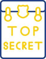 Top Secret Line Two Colour Icon Design vector