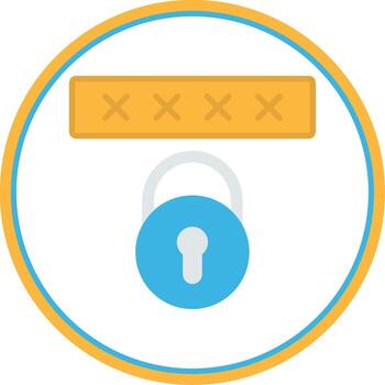 Security Code Flat Circle Icon vector