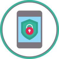 Security mobile Lock Flat Circle Icon vector