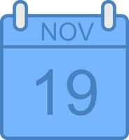 November Line Filled Blue Icon vector