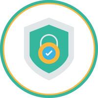 Security Check Flat Circle Icon vector