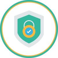 Security Check Flat Circle Icon vector