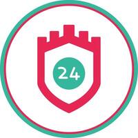 Security Castle Support Flat Circle Icon vector