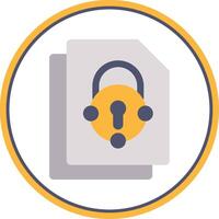 Security File Fix Flat Circle Icon vector