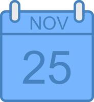 November Line Filled Blue Icon vector