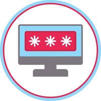 Security Computer Password Flat Circle Icon vector