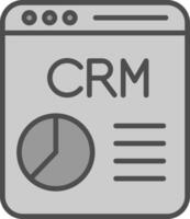 CRM Line Filled Greyscale Icon Design vector