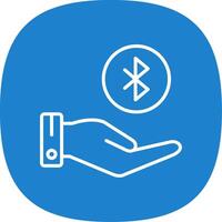 Bluetooth Line Curve Icon Design vector