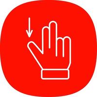 Two Fingers Drag Down Line Curve Icon Design vector