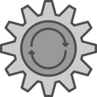 Repeat Line Filled Greyscale Icon Design vector