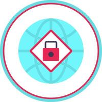 Global Security Flat Circle Icon vector