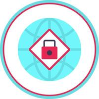 Global Security Flat Circle Icon vector