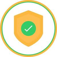 Protection ACtivated Flat Circle Icon vector