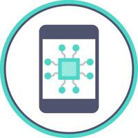 Mobile Technology Flat Circle Icon vector