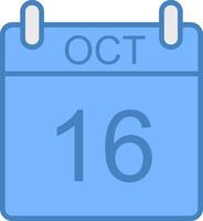 October Line Filled Blue Icon vector