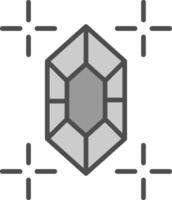 Gem Line Filled Greyscale Icon Design vector