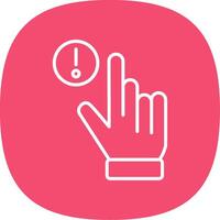 Hand Alert Line Curve Icon Design vector