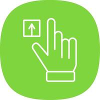 Hand Tap Line Curve Icon Design vector