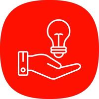 Hand Lightbulb Line Curve Icon Design vector