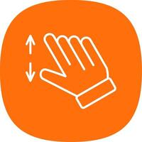 Two Fingers Zoom Line Curve Icon Design vector